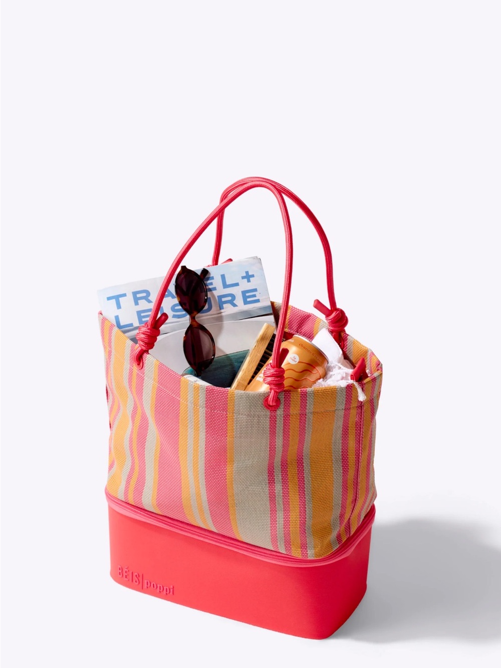 BEIS Poppi Striped Tote with Cooler - Picture 3 of 3